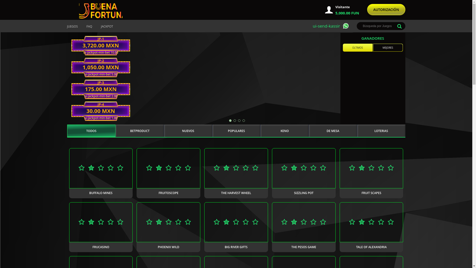 website screenshot of https://buenafortuna.net/