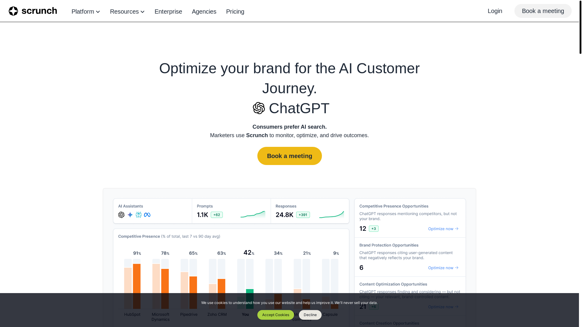 website screenshot of https://scrunch-landing.pages.dev/