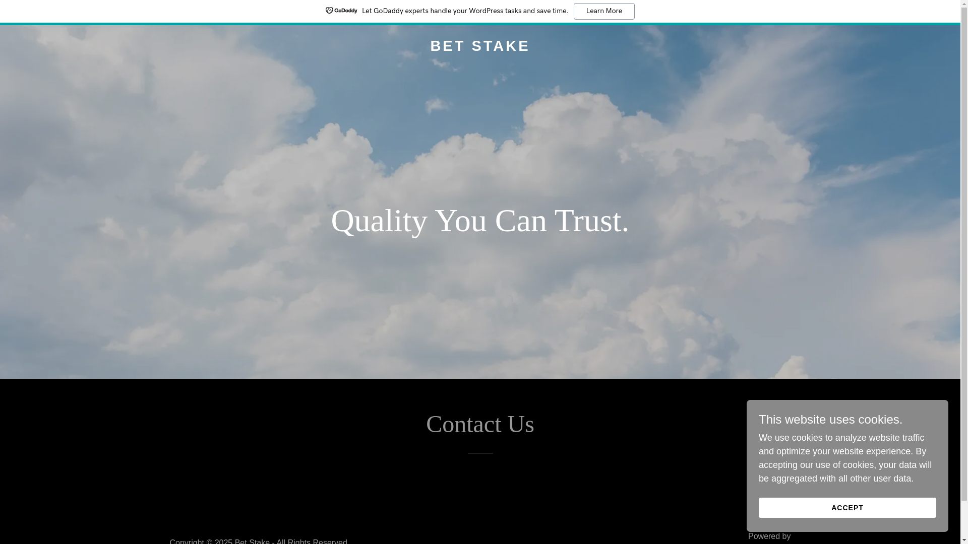 website screenshot of https://betstake.co.za/