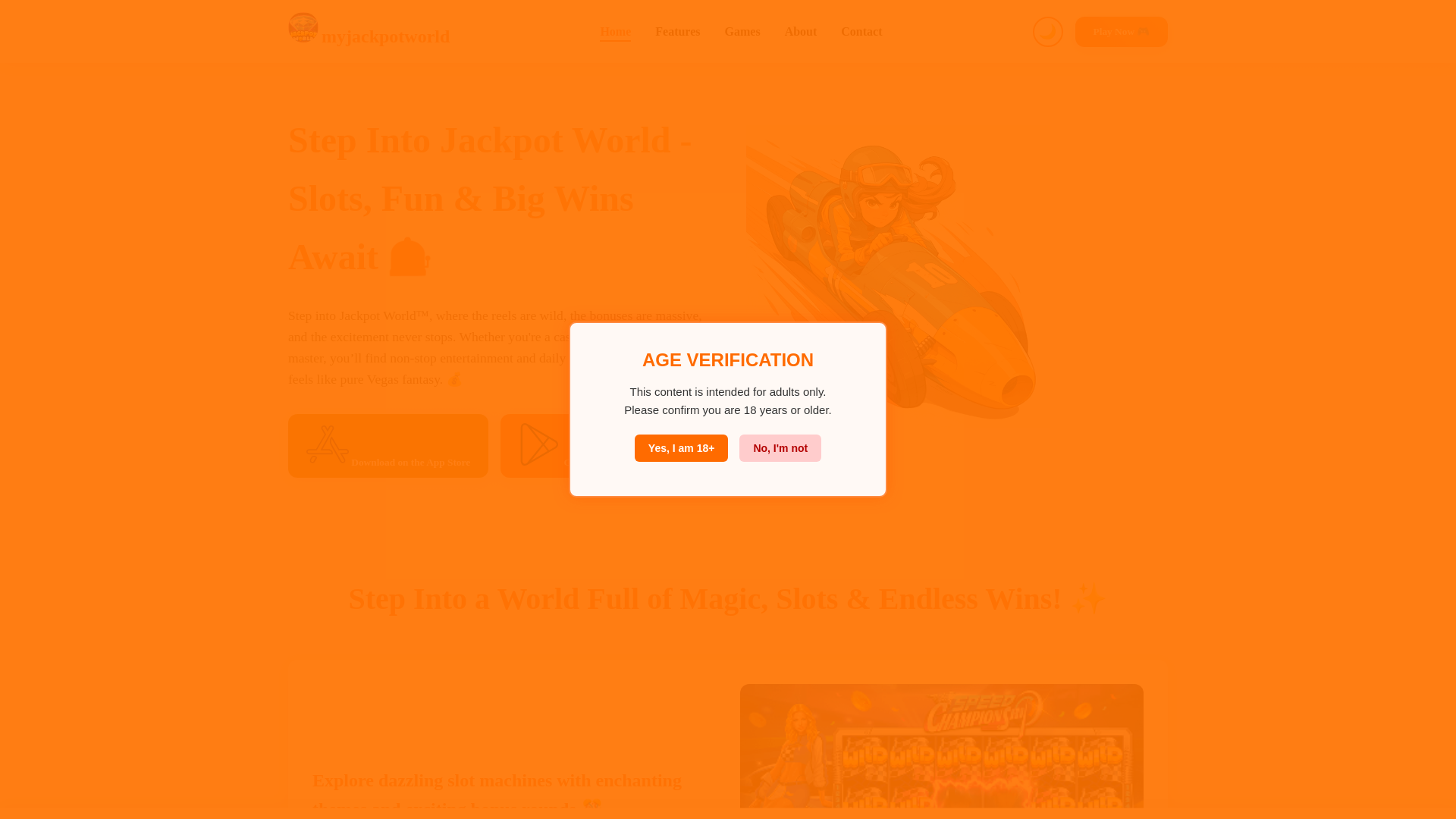 website screenshot of https://myjackpotworld.com/