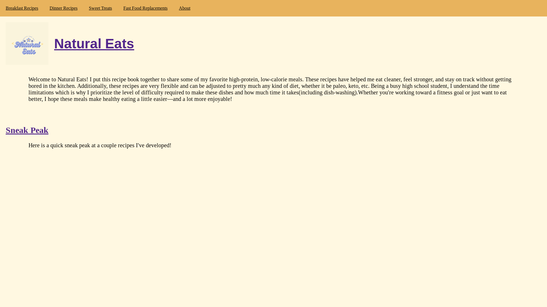 website screenshot of https://naturaleats.org/