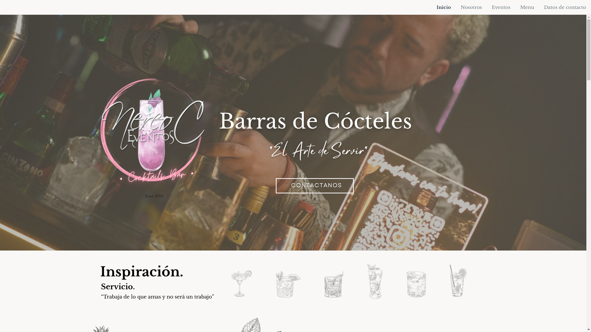 website screenshot of https://nereoceventos.com/