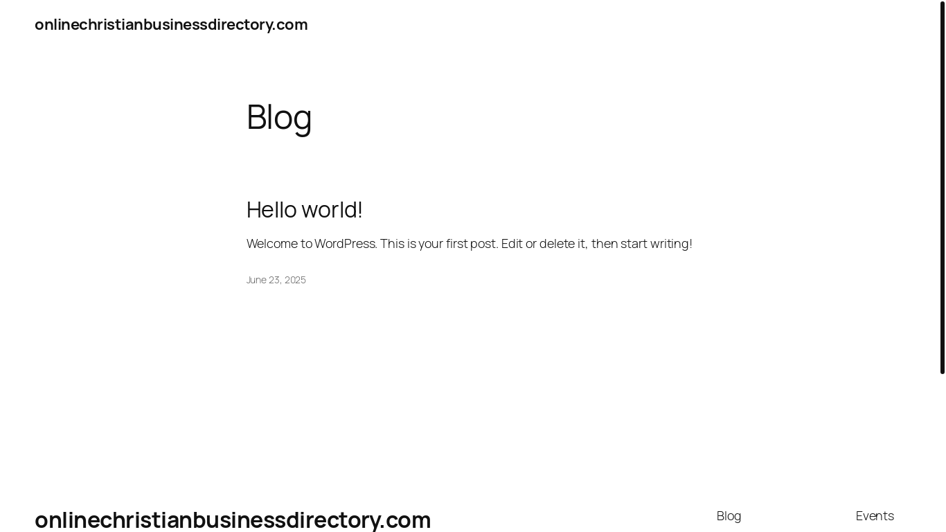 website screenshot of https://onlinechristianbusinessdirectory.com/