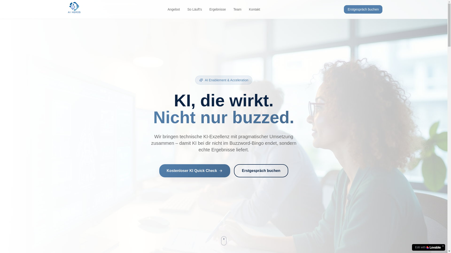 website screenshot of https://aiheros.ch/
