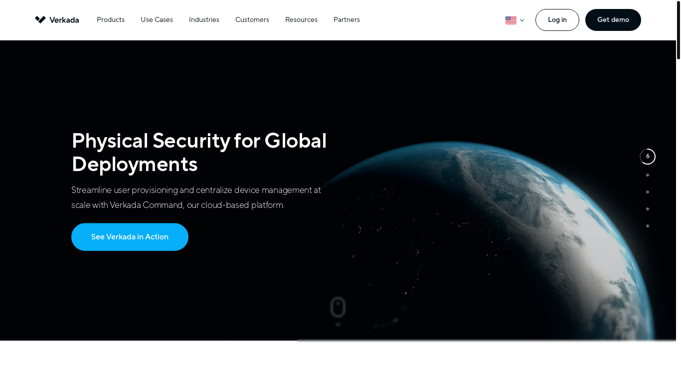 website screenshot of https://verkada.com/