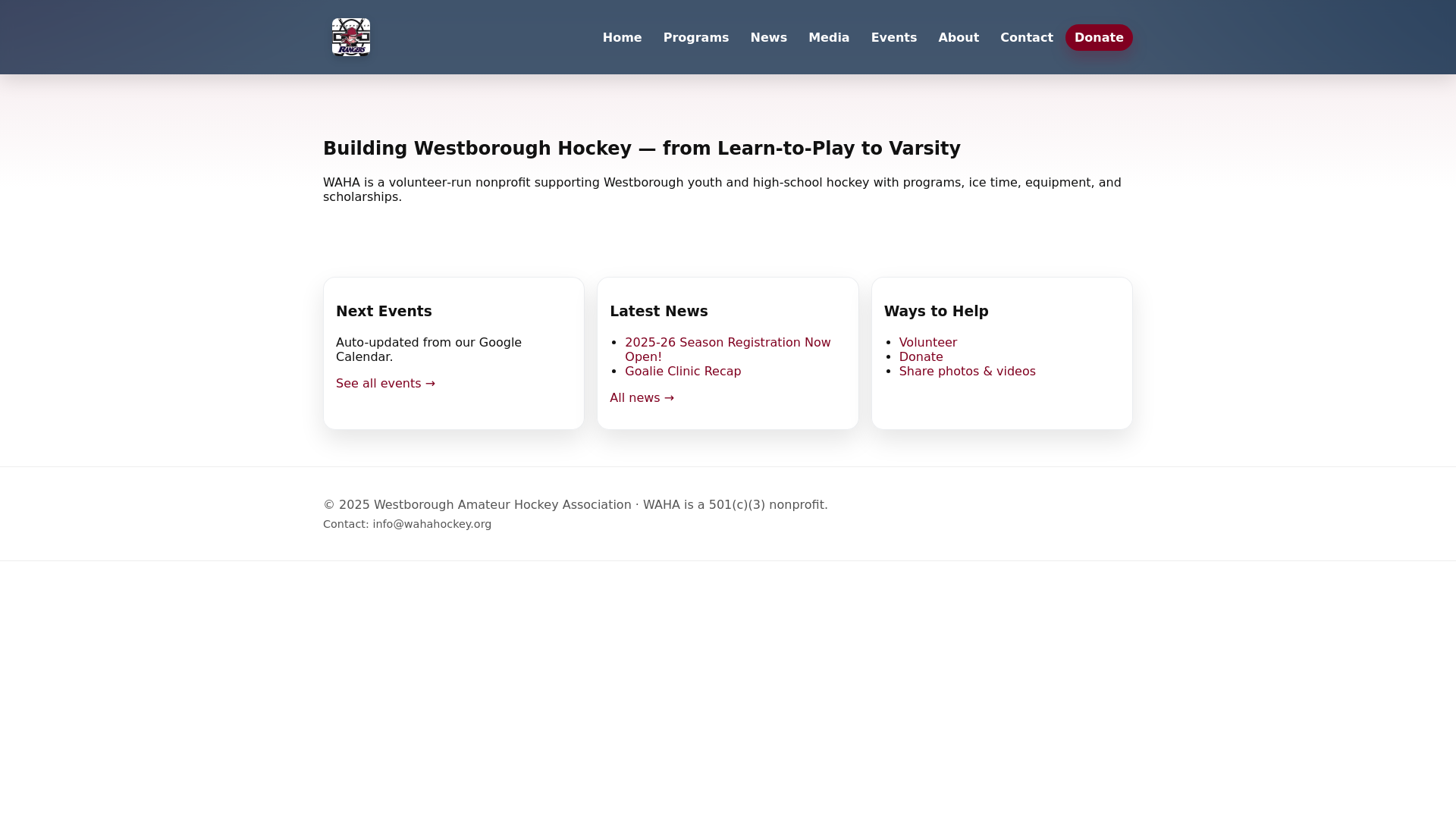 website screenshot of https://wahahockeyprod.pages.dev/