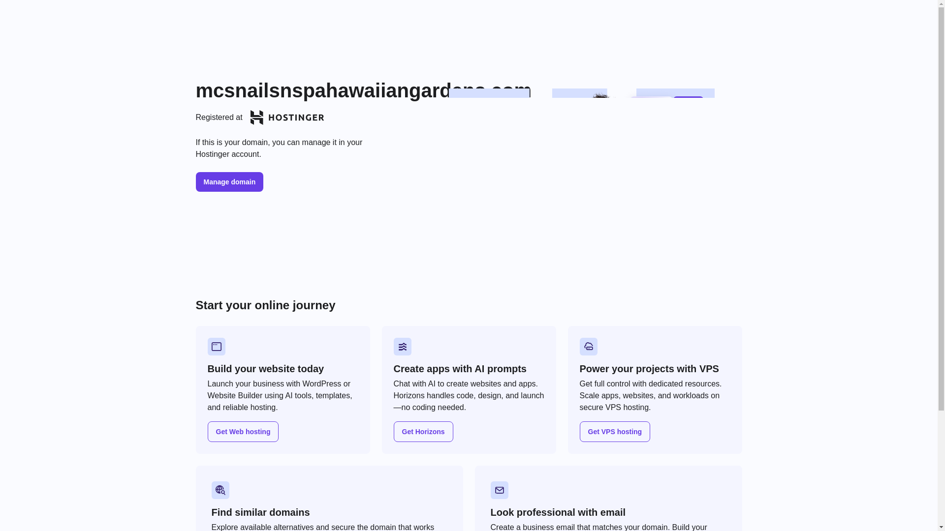 website screenshot of https://mcsnailsnspahawaiiangardens.com/