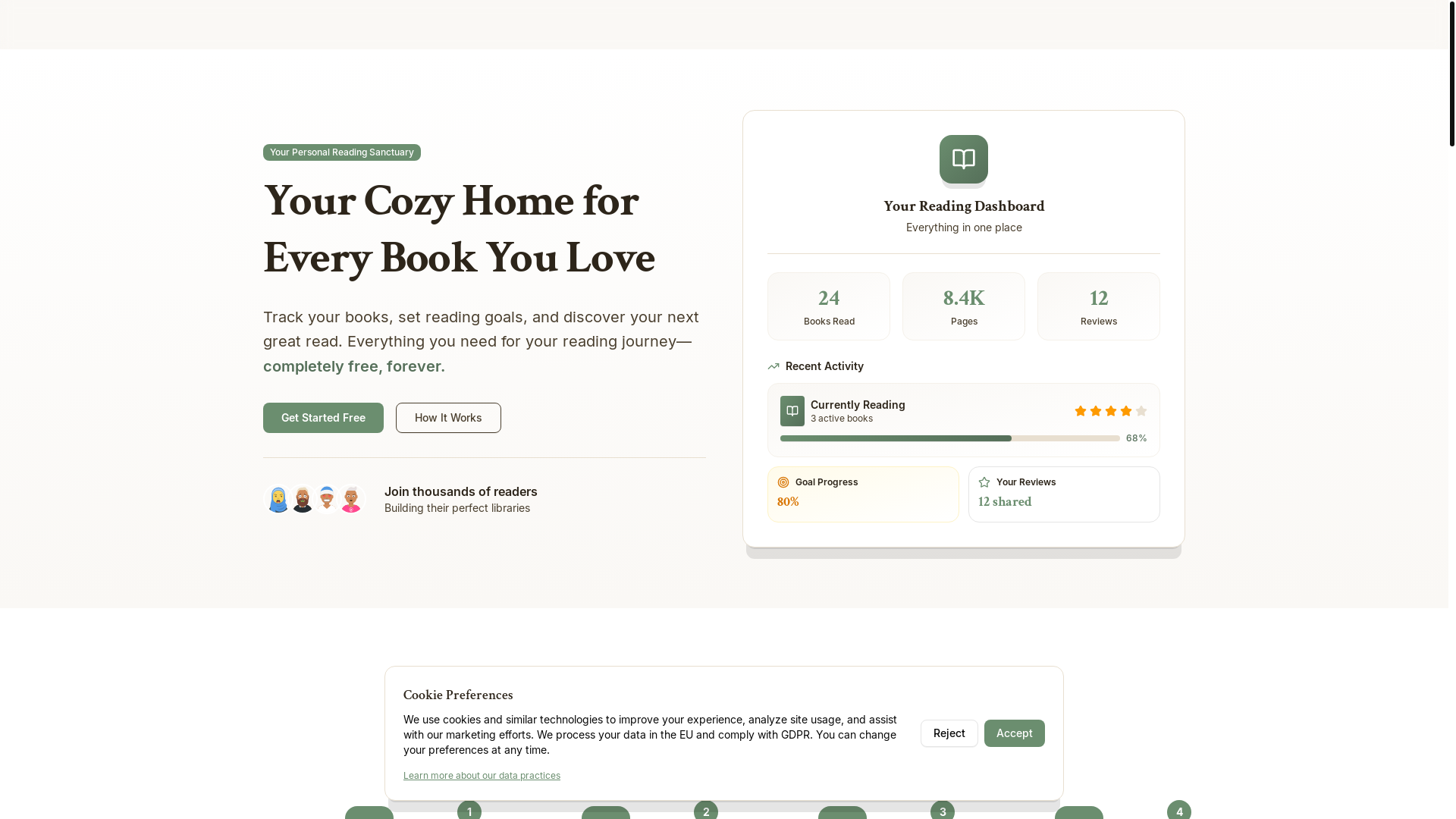 website screenshot of https://booknestapp.com/