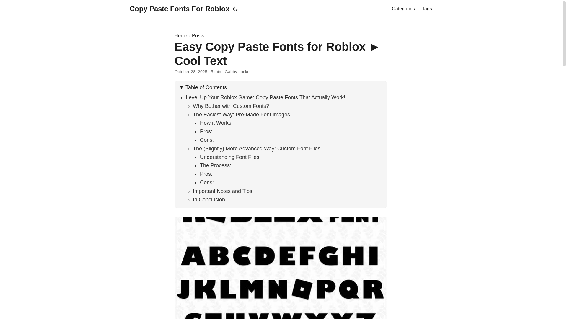 website screenshot of https://copy-paste-fonts-for-roblox.pages.dev/
