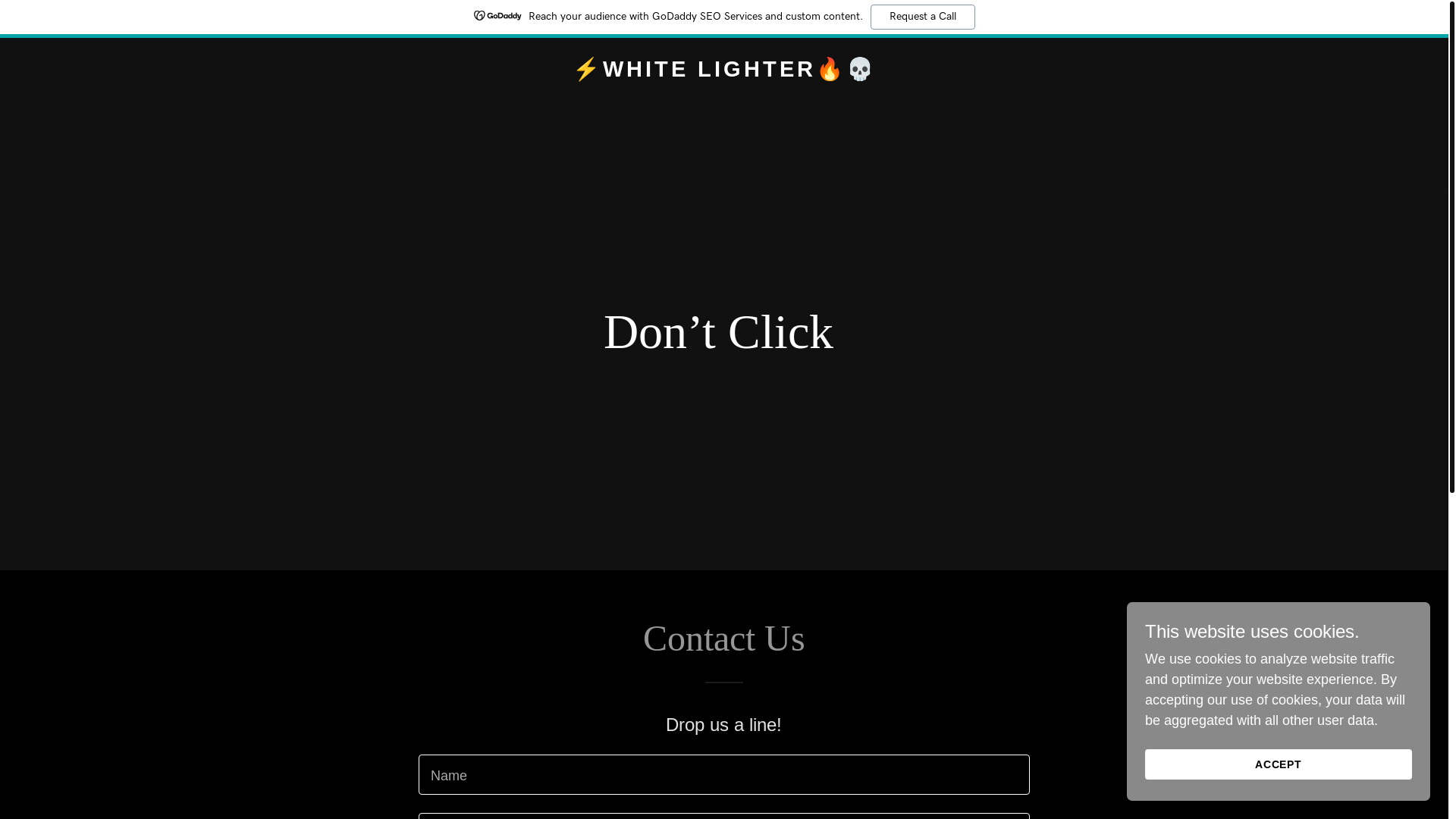 website screenshot of https://whitelightersbrand.com/
