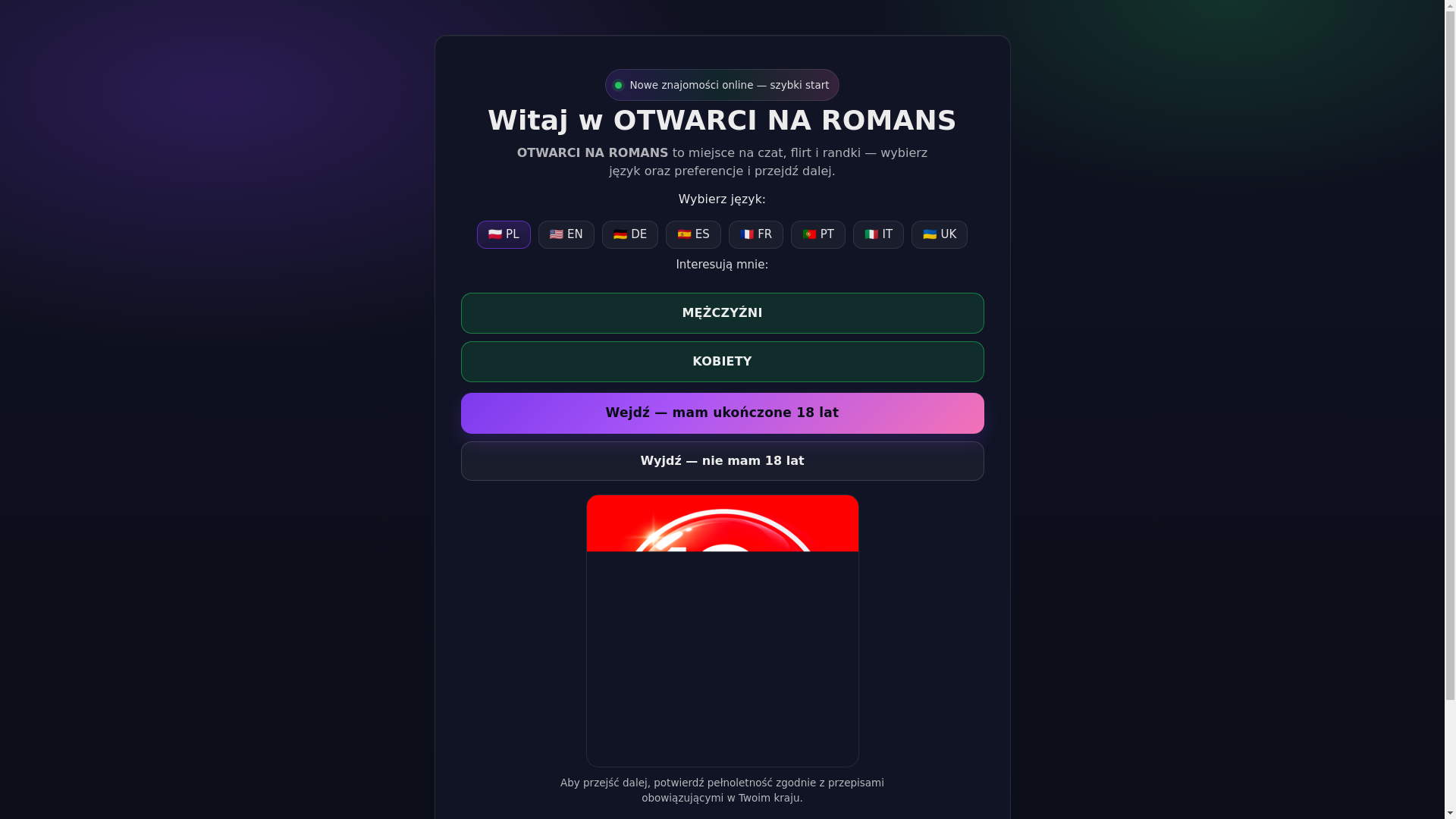 website screenshot of https://otwarci-na-romans.top/