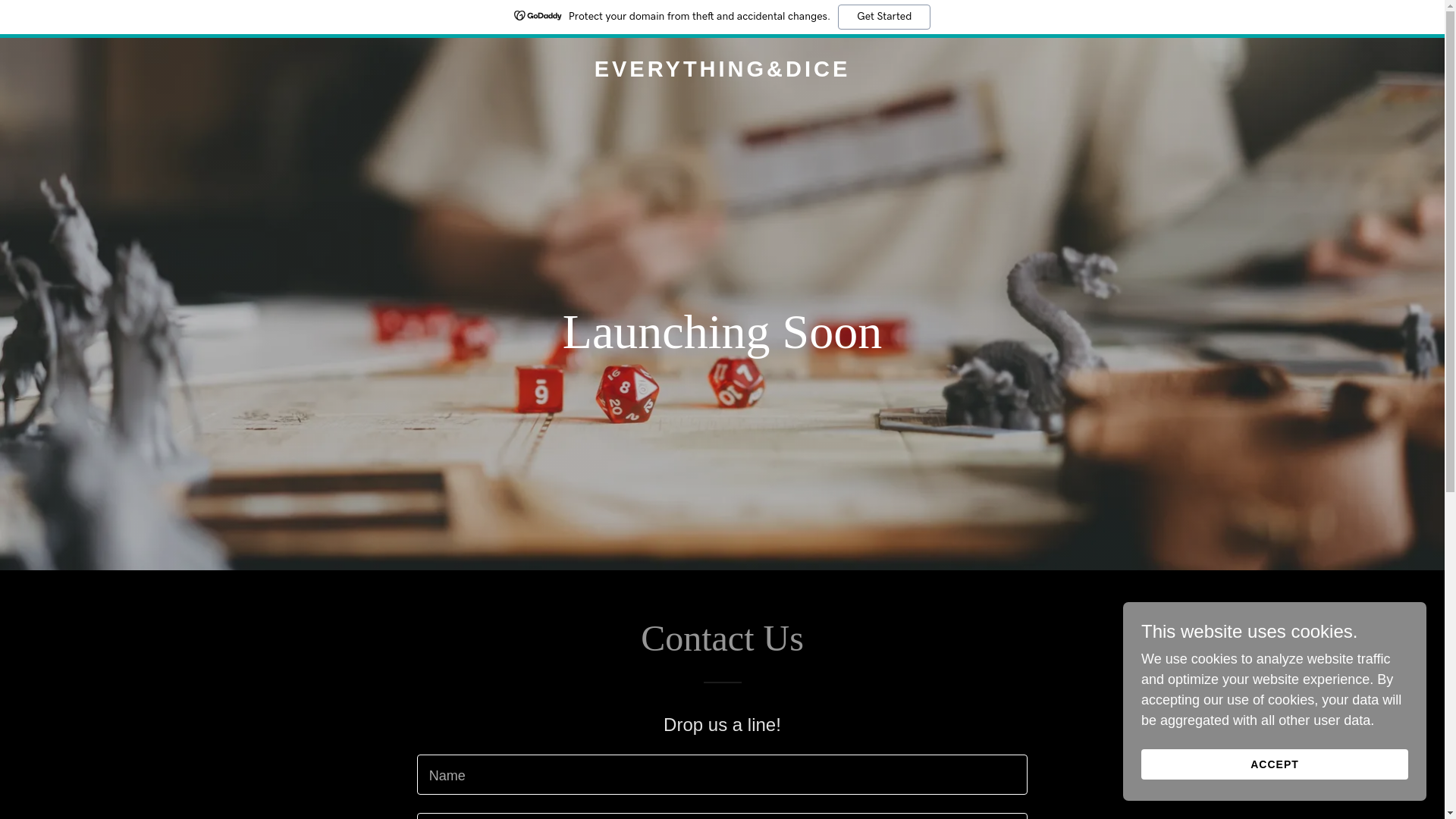 website screenshot of https://everythinganddice.ca/