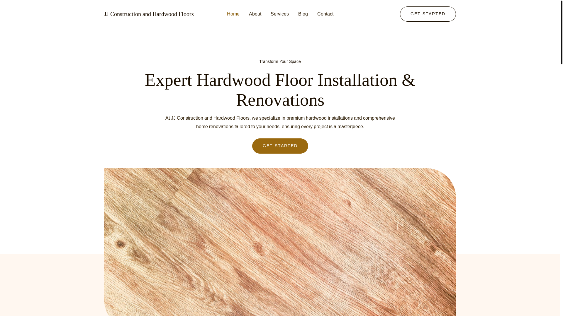website screenshot of https://jjconstructionandhardwoodfloors.com/