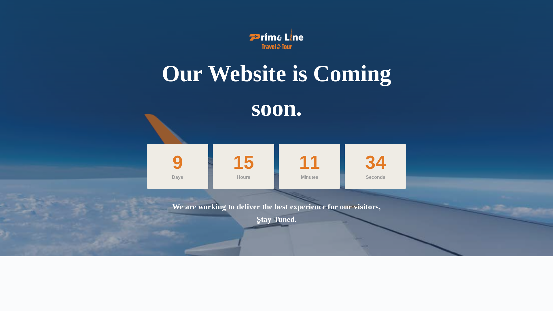 website screenshot of https://primelinetravel.ae/