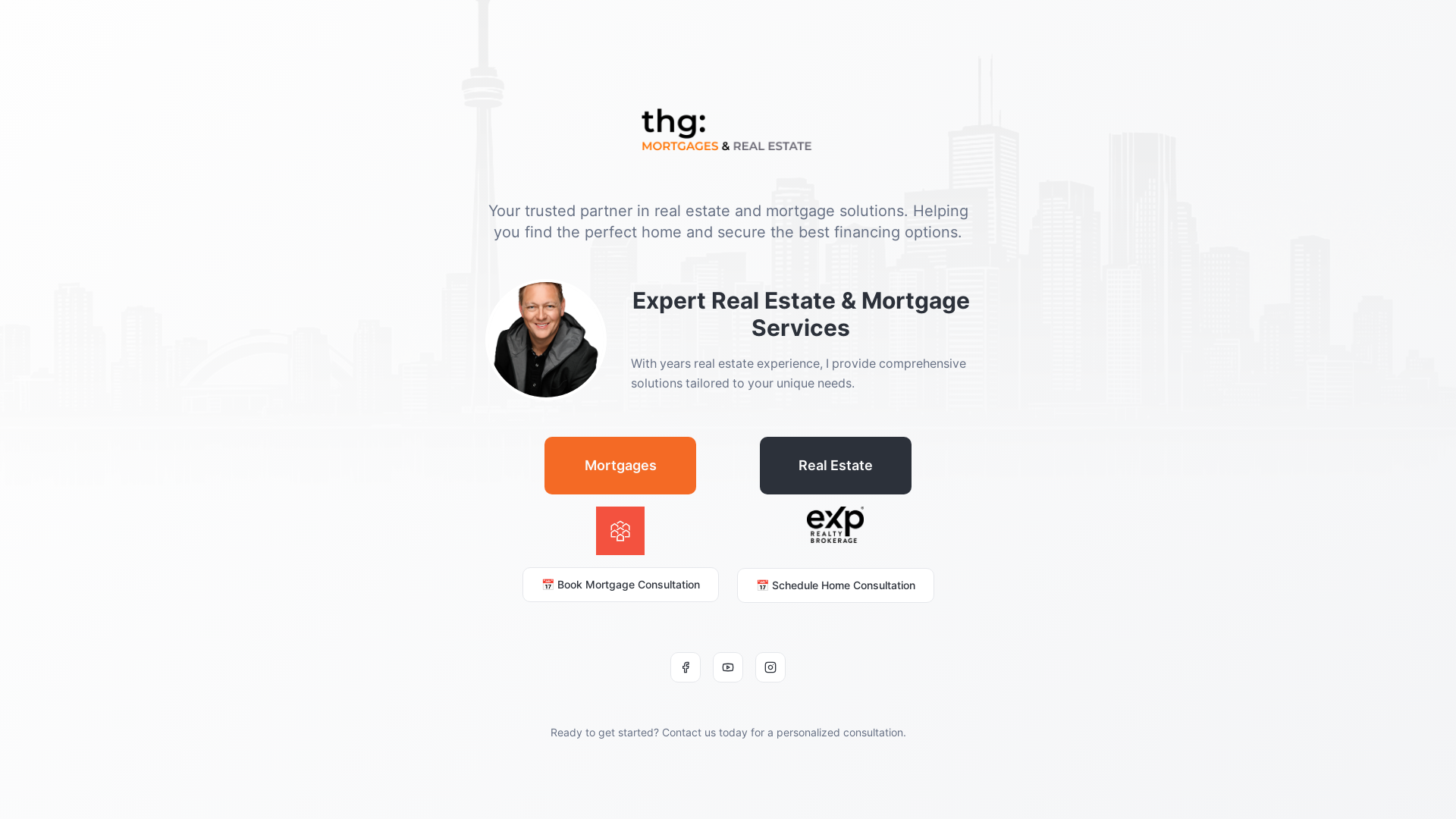 website screenshot of https://thgmortgagesandrealestate.com/