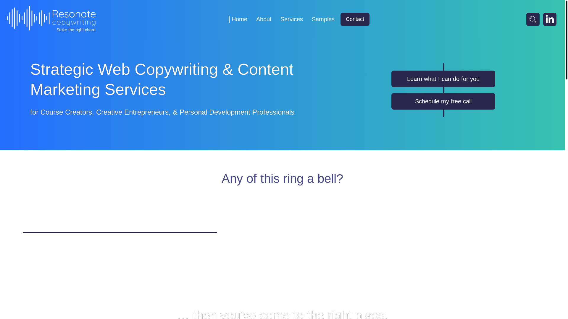 website screenshot of https://resonatemarketingsolutions.com/
