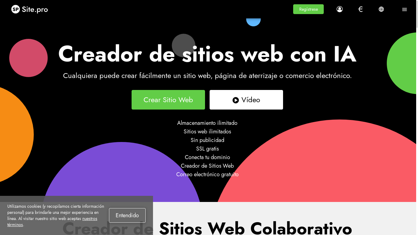 website screenshot of https://site.pro/