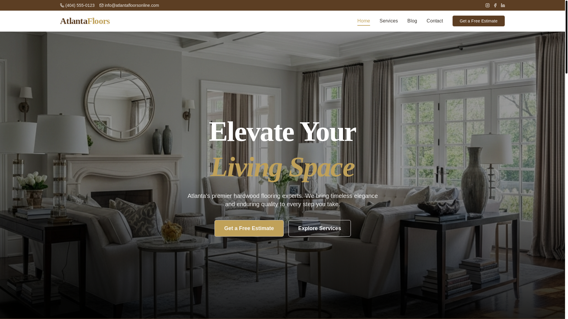 website screenshot of https://alphawoodfloors.com/