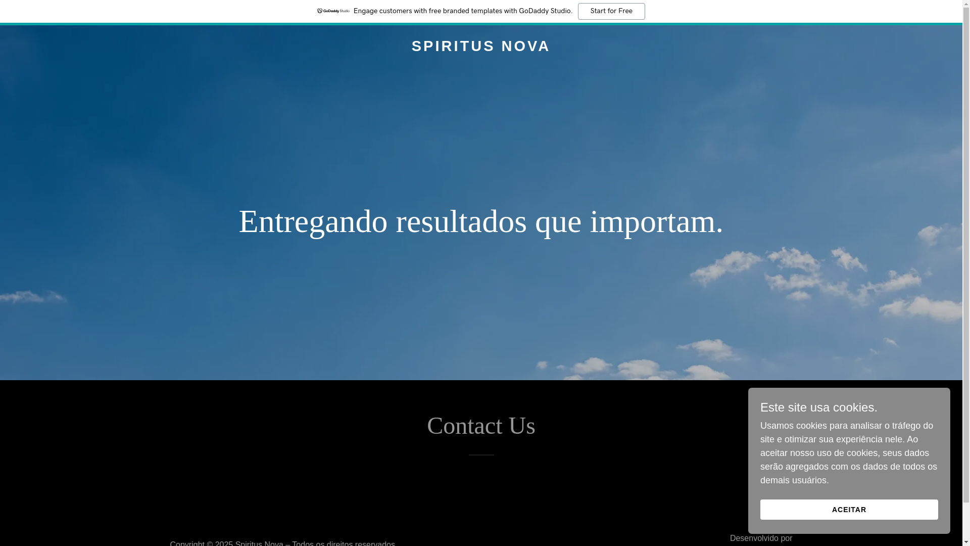 website screenshot of https://spiritusnova.com/