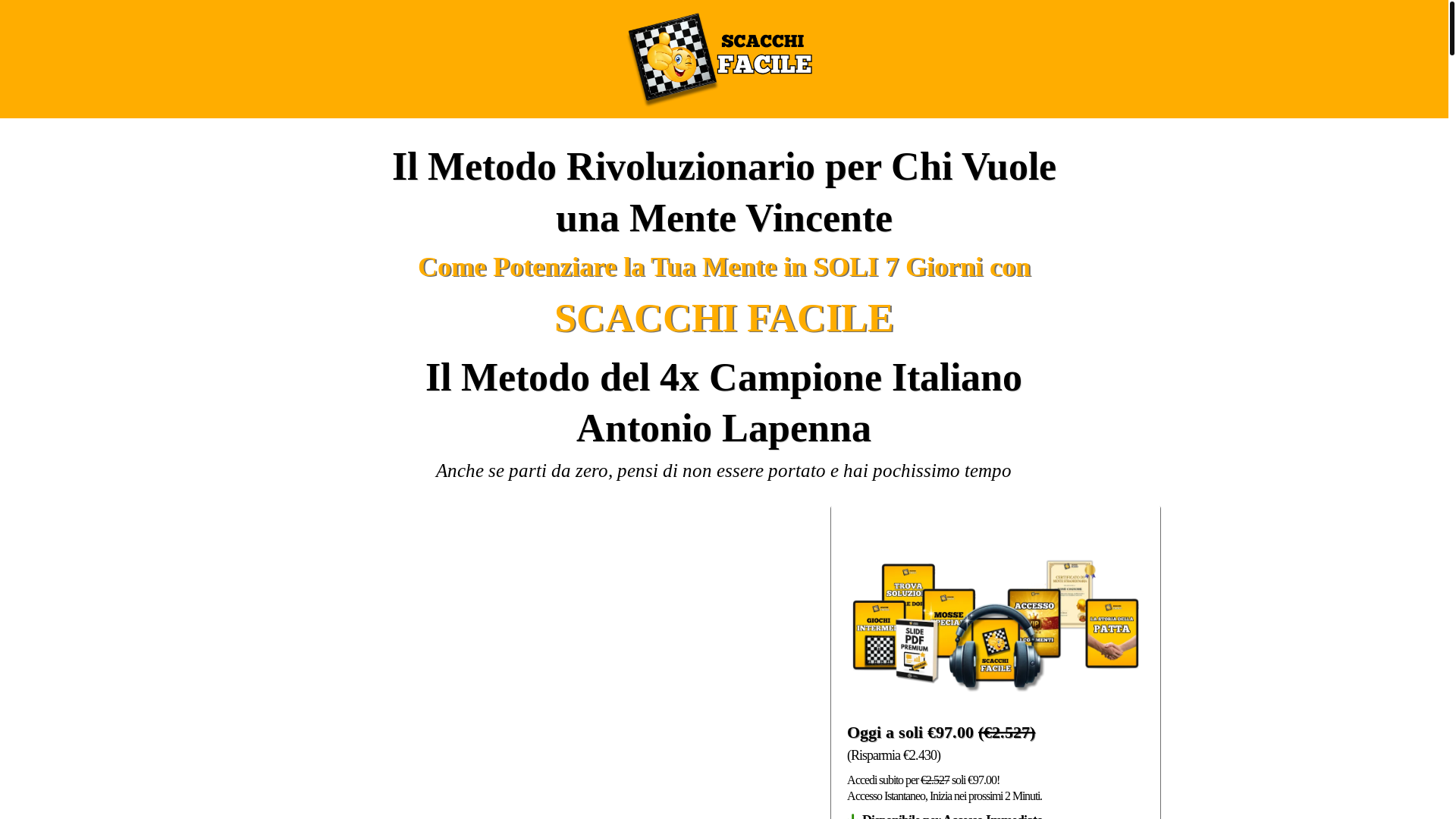 website screenshot of https://scacchifacile.it/