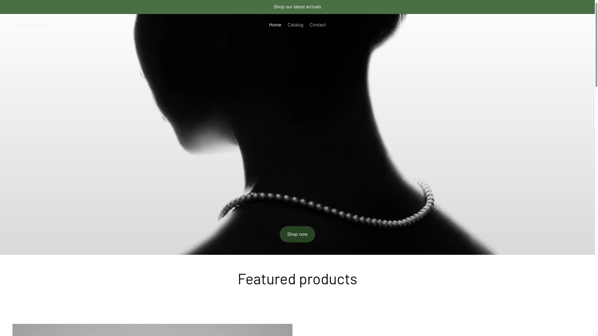 website screenshot of https://pleasurepeony.com/