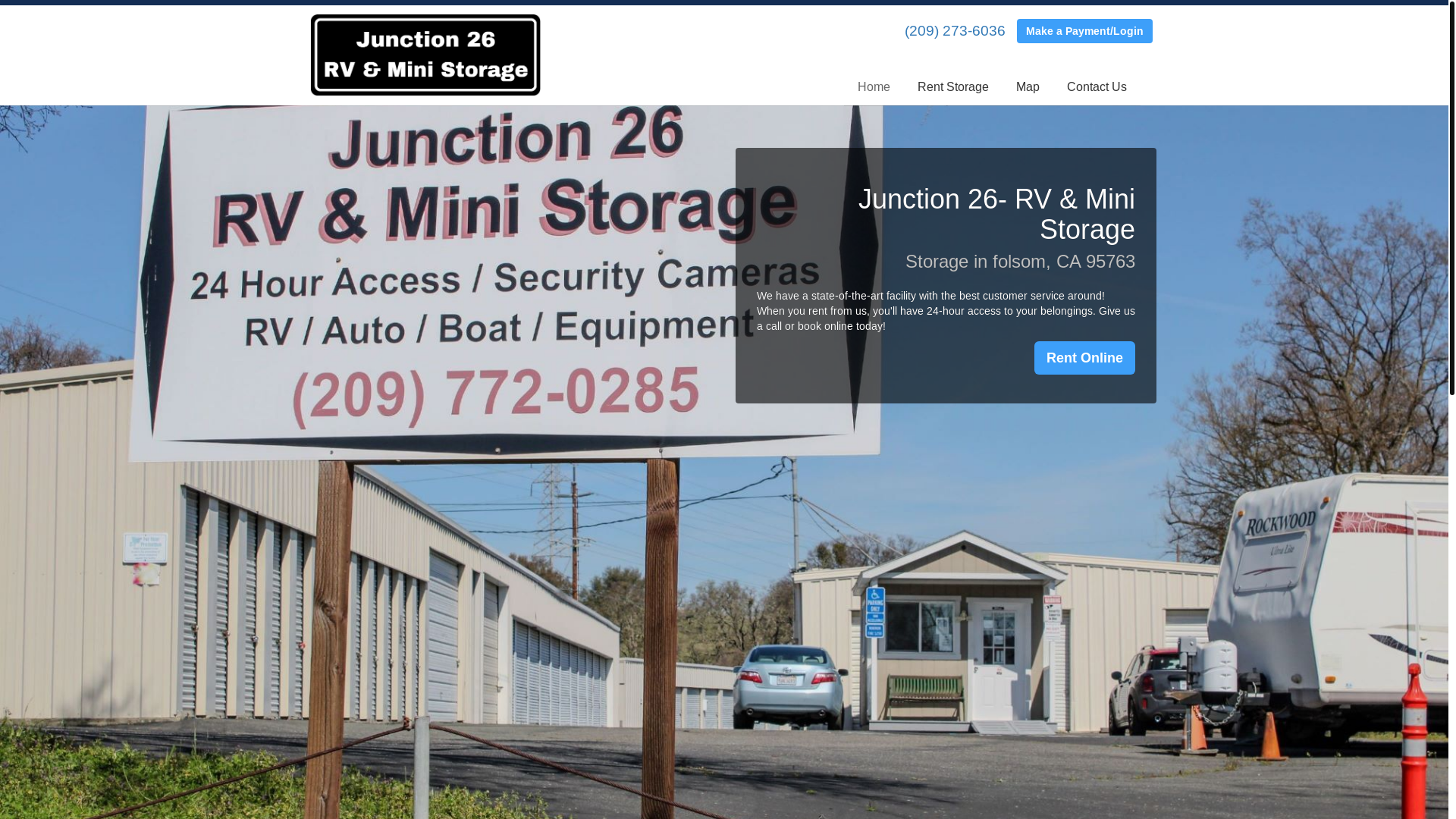 website screenshot of https://valleyspringsjunction26rvandministorage.com/