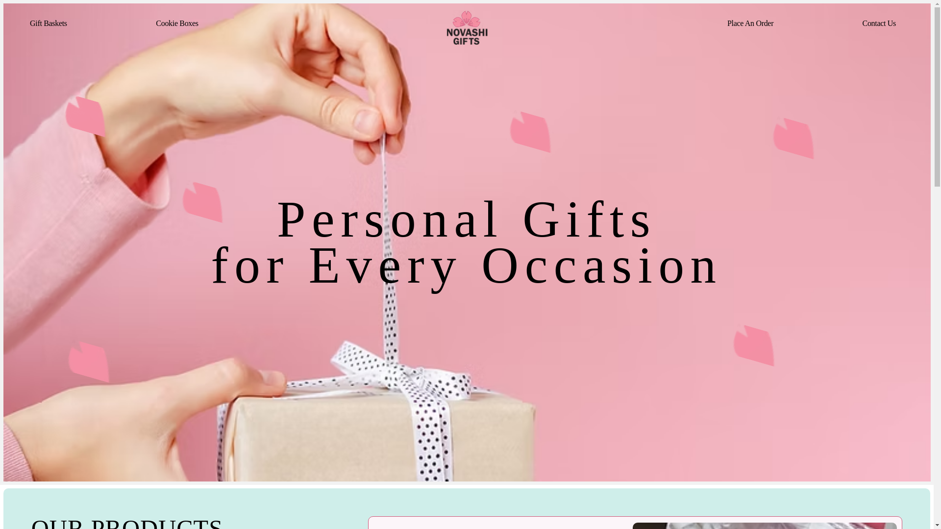 website screenshot of https://novashigifts.com/