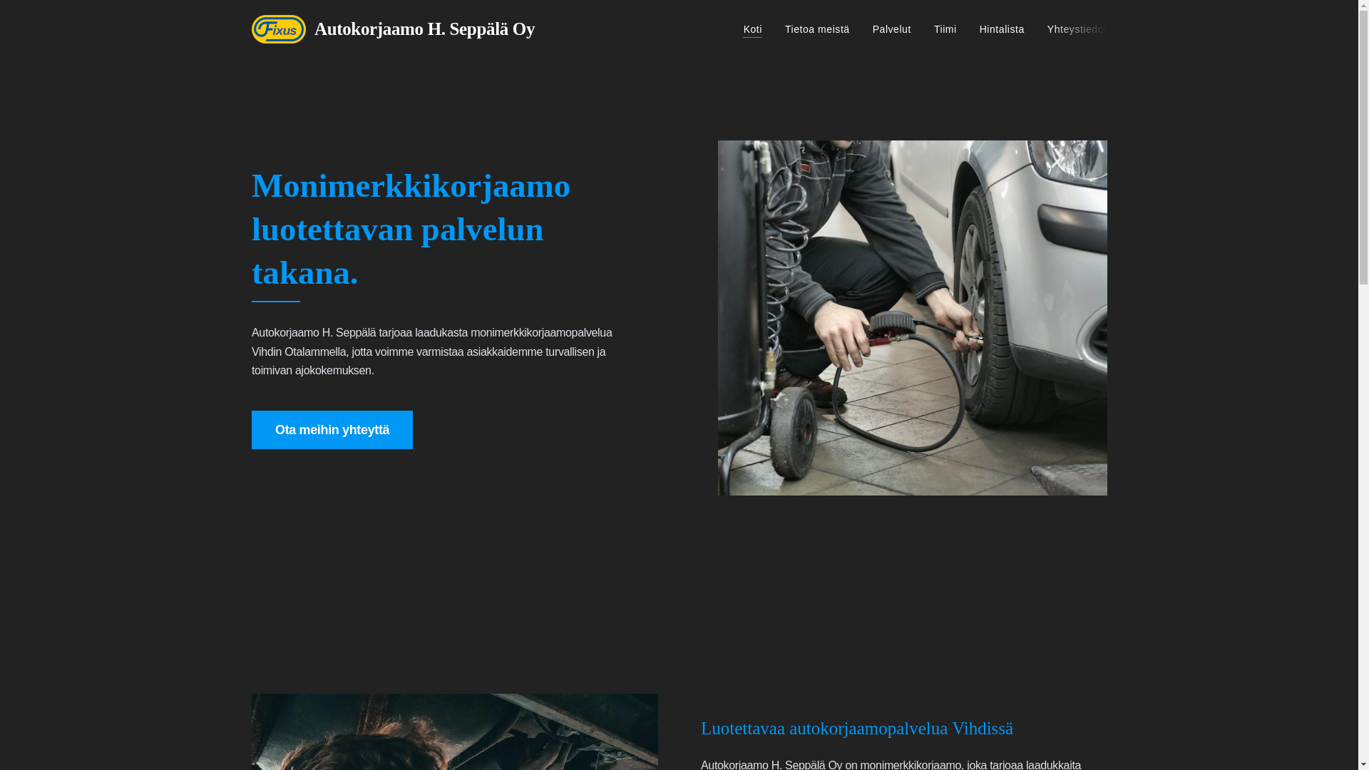 website screenshot of https://autokorjaamo-h-seppala-oy.com/