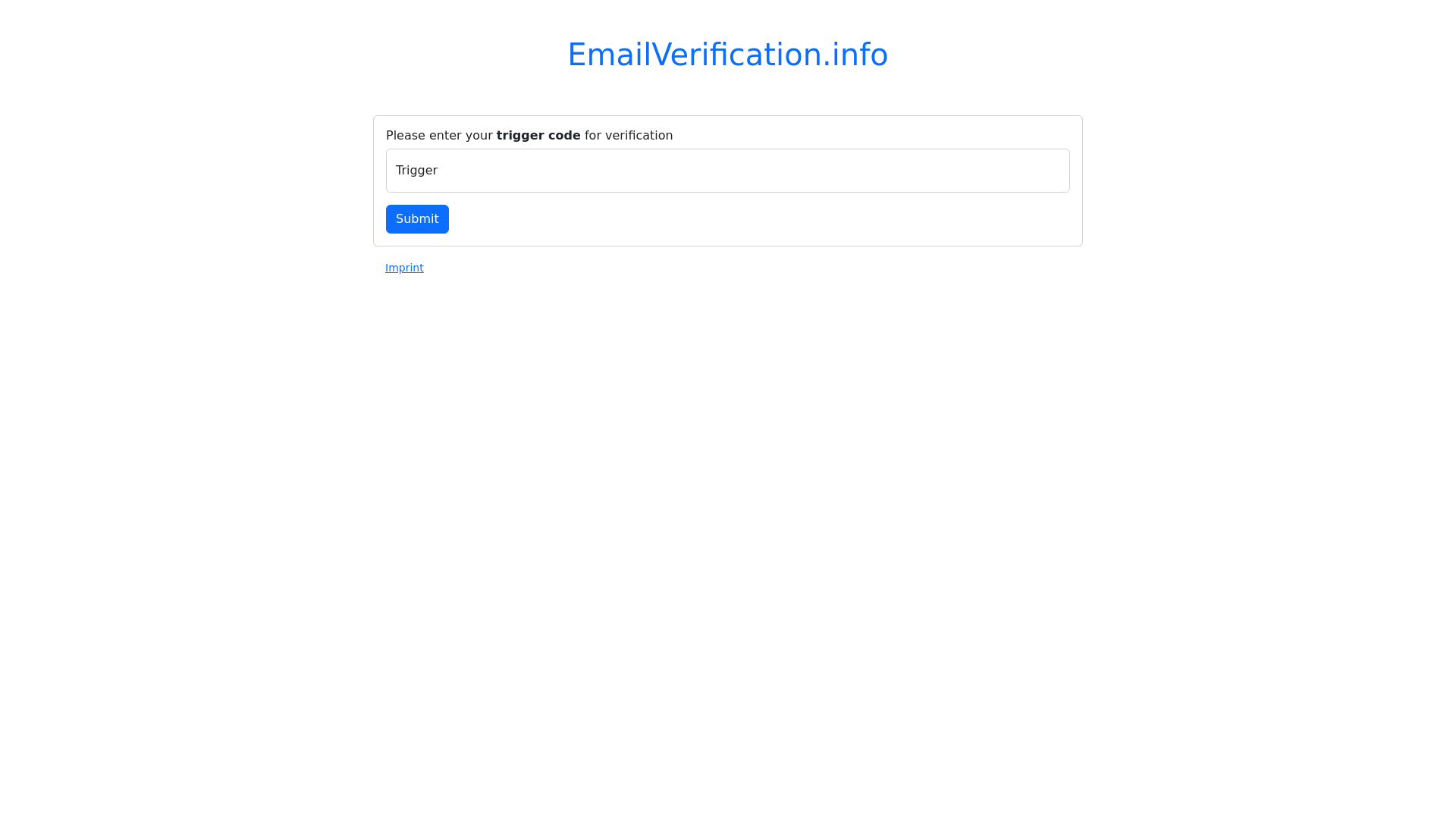 website screenshot of https://emailverification.info/