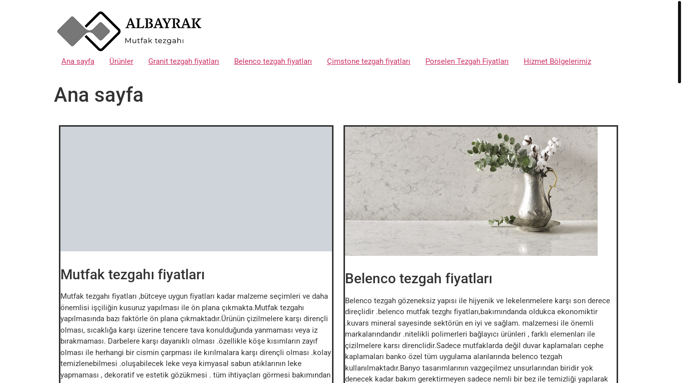 website screenshot of https://mutfaktezgahifiyatlari.com