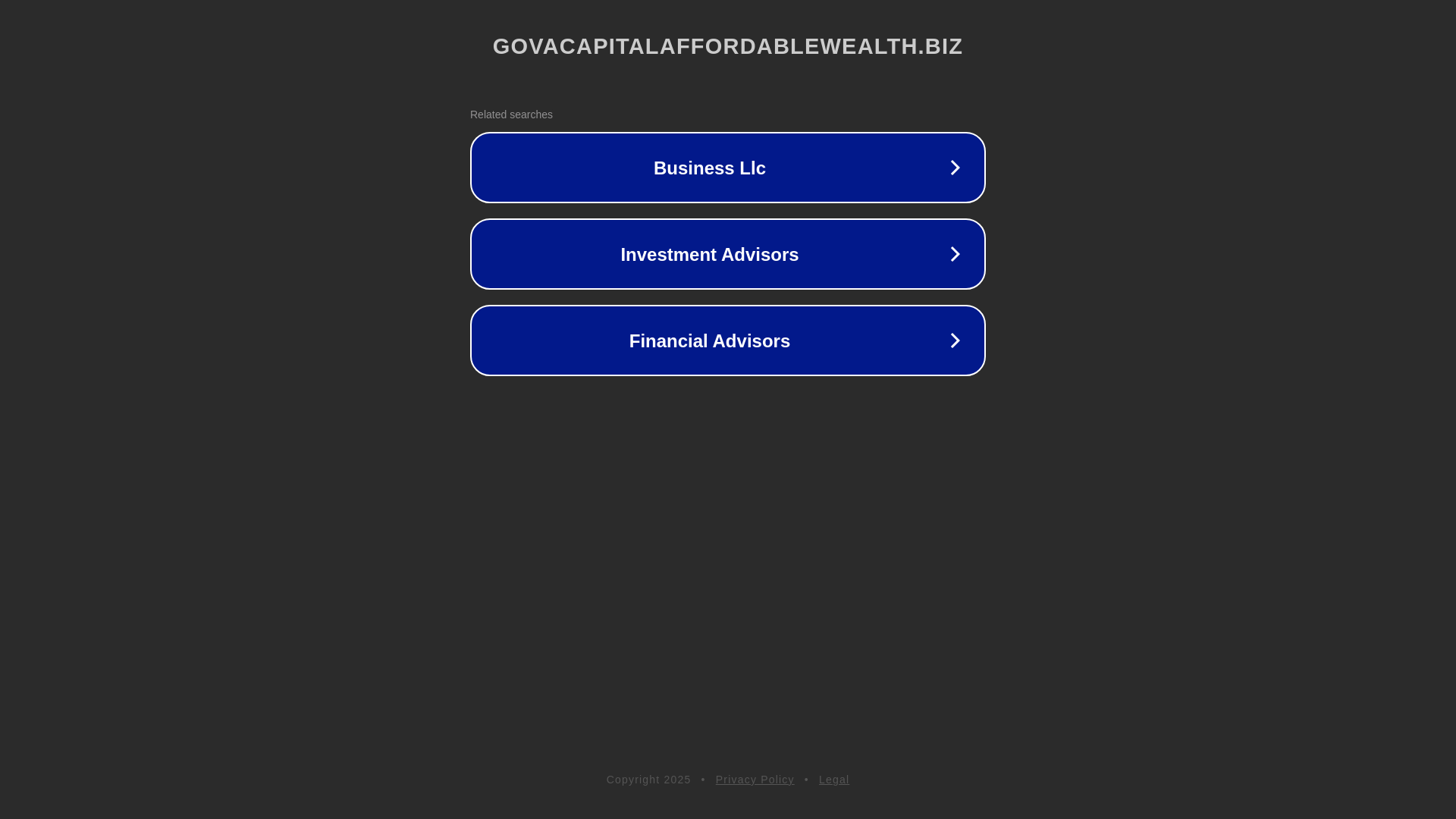 website screenshot of https://govacapitalaffordablewealth.biz/
