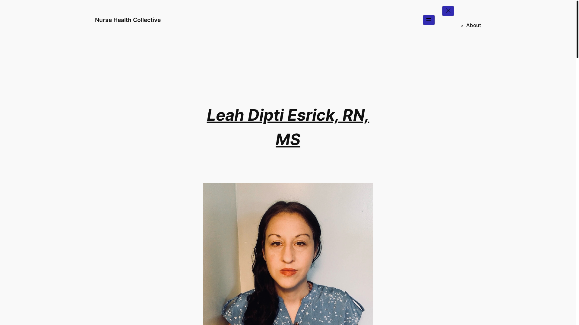 website screenshot of https://nursehealthcollective.com/