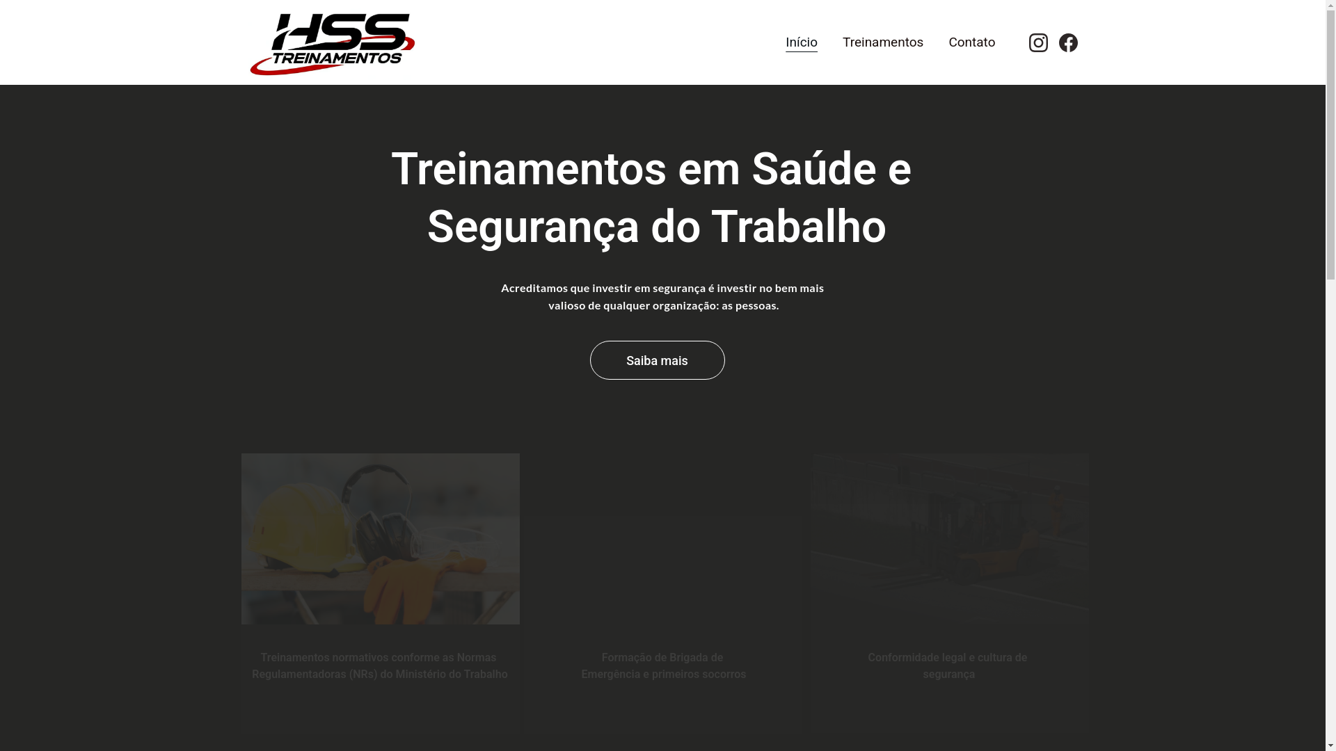 website screenshot of https://hsstreinamentos.com/