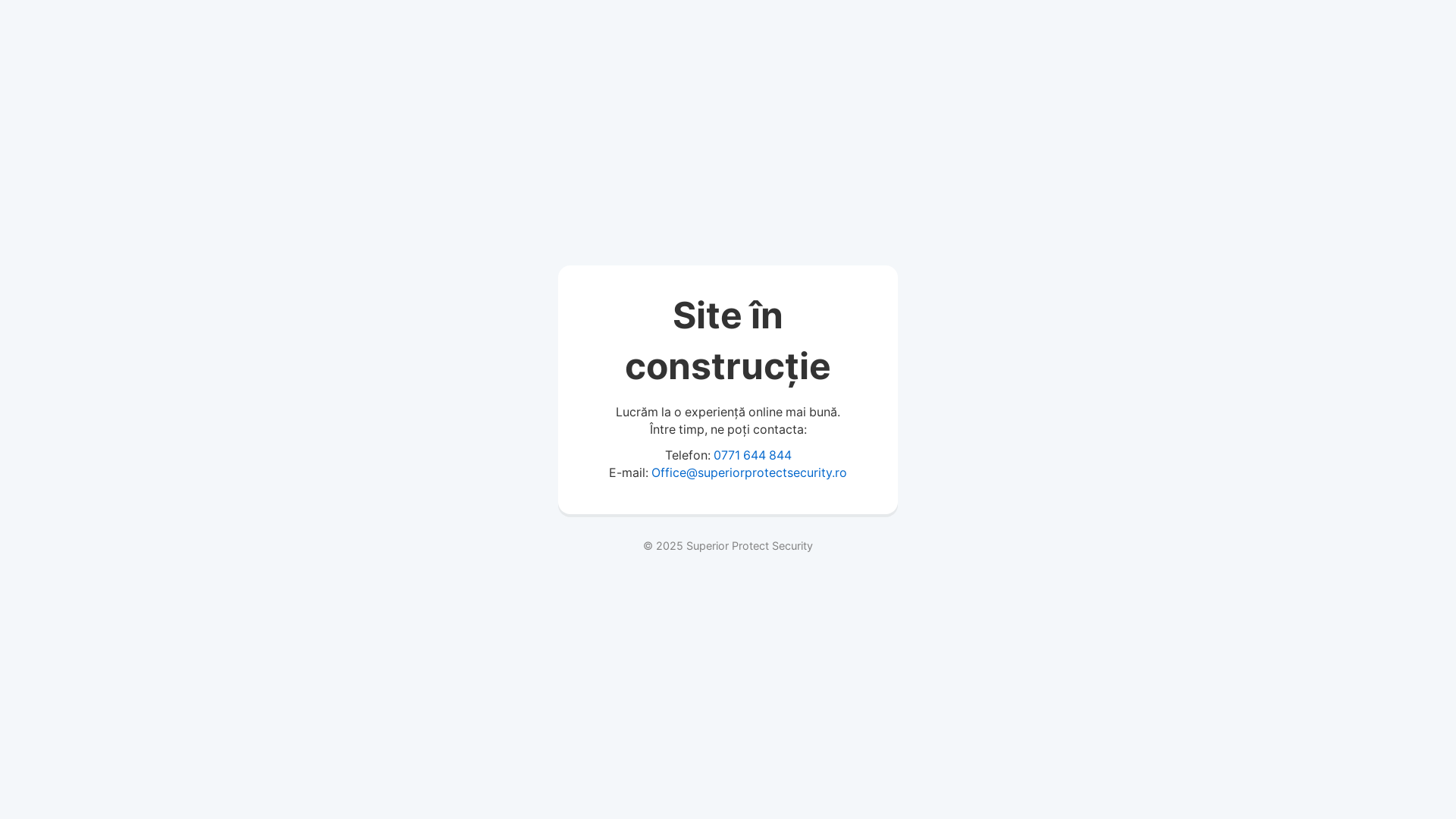website screenshot of https://superiorprotectsecurity.ro/