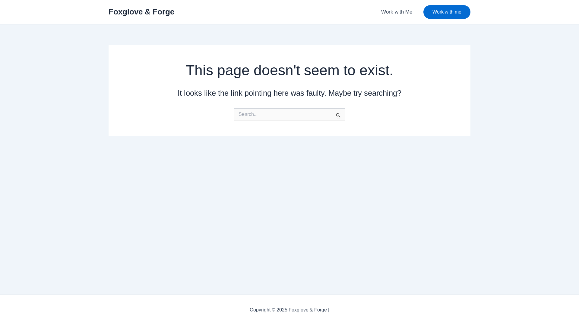 website screenshot of https://foxgloveandforge.com/