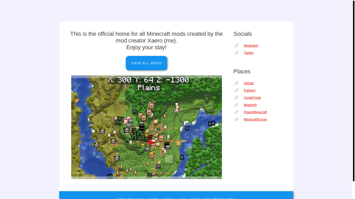 website screenshot of https://chocolateminecraft.com