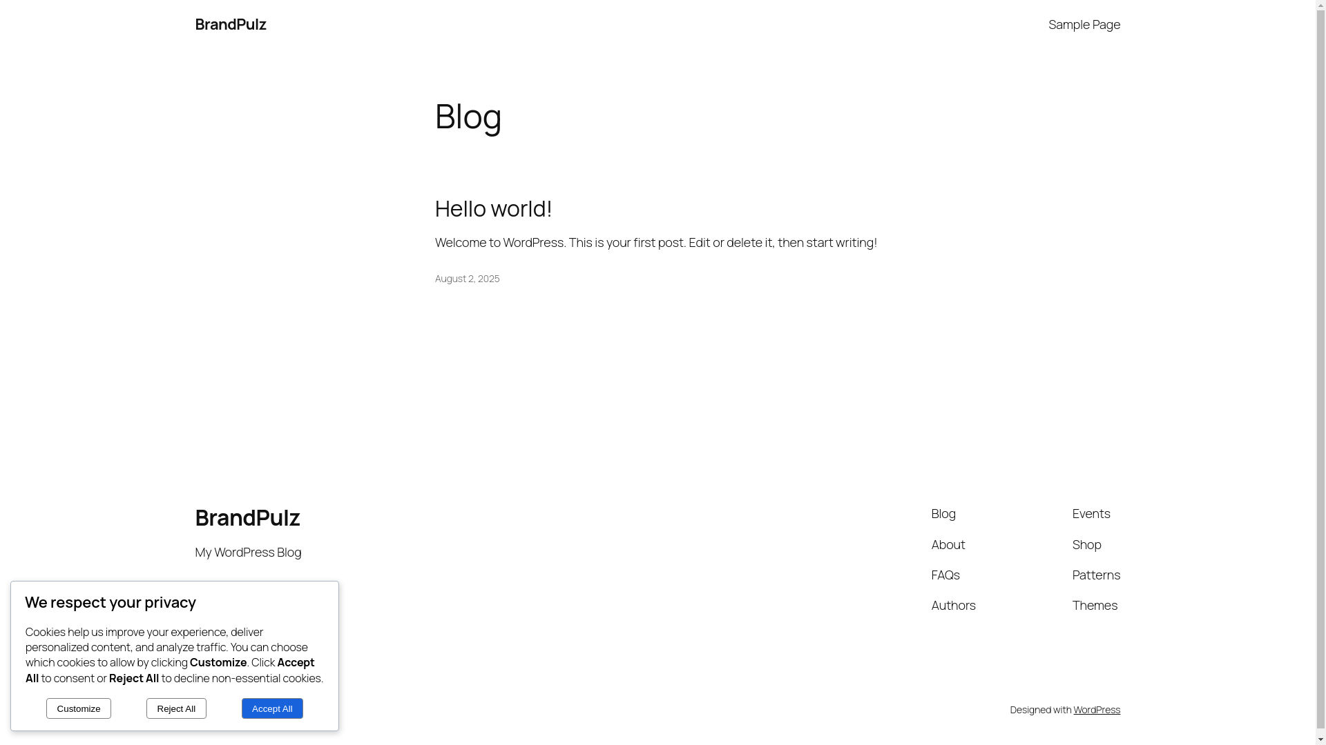 website screenshot of https://brandpulz.com.ng/