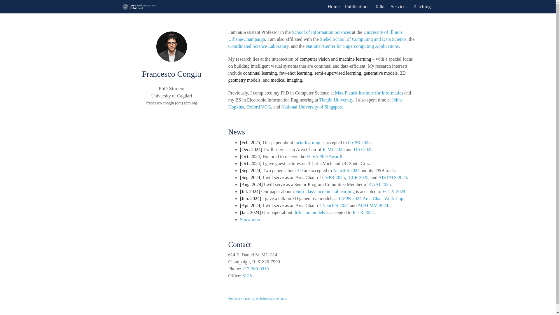 website screenshot of https://francescocongiu.com/