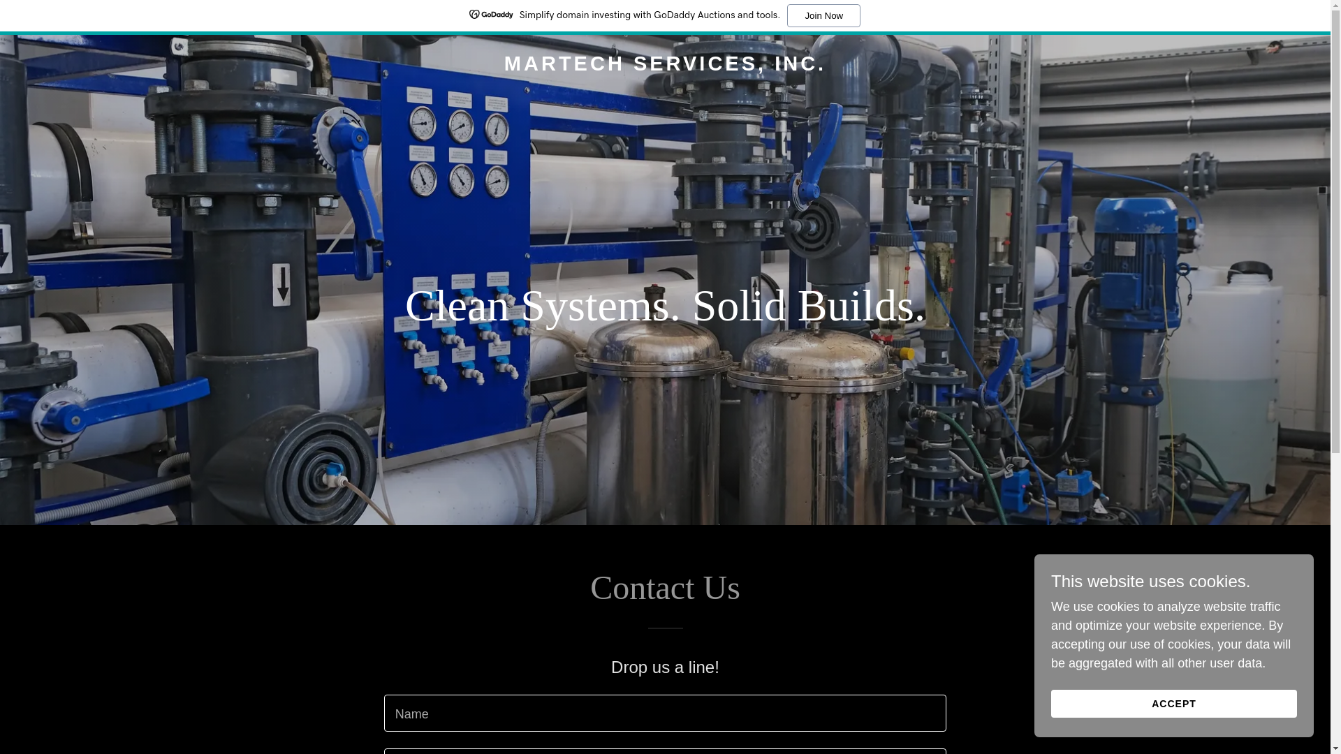 website screenshot of https://martechservicesinc.com/