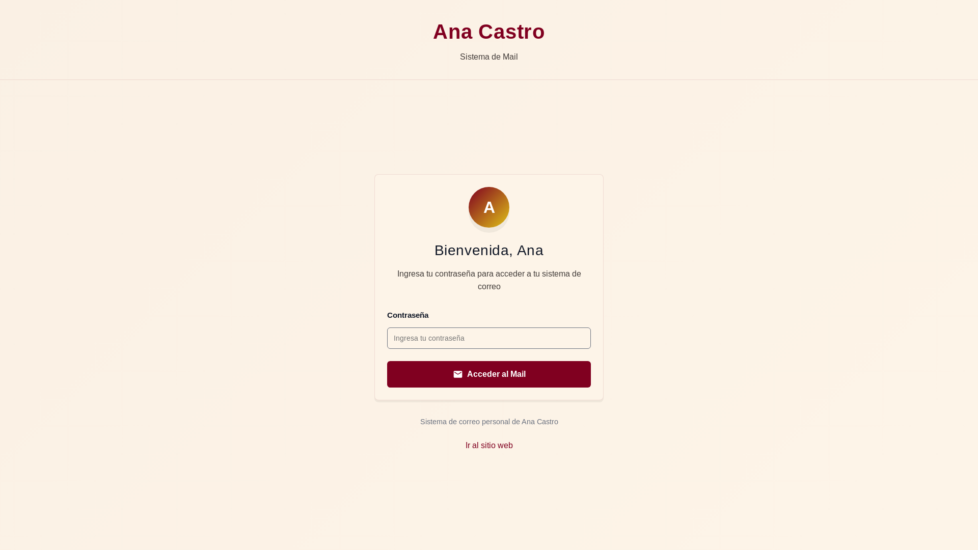 website screenshot of https://ana-webmail.pages.dev/