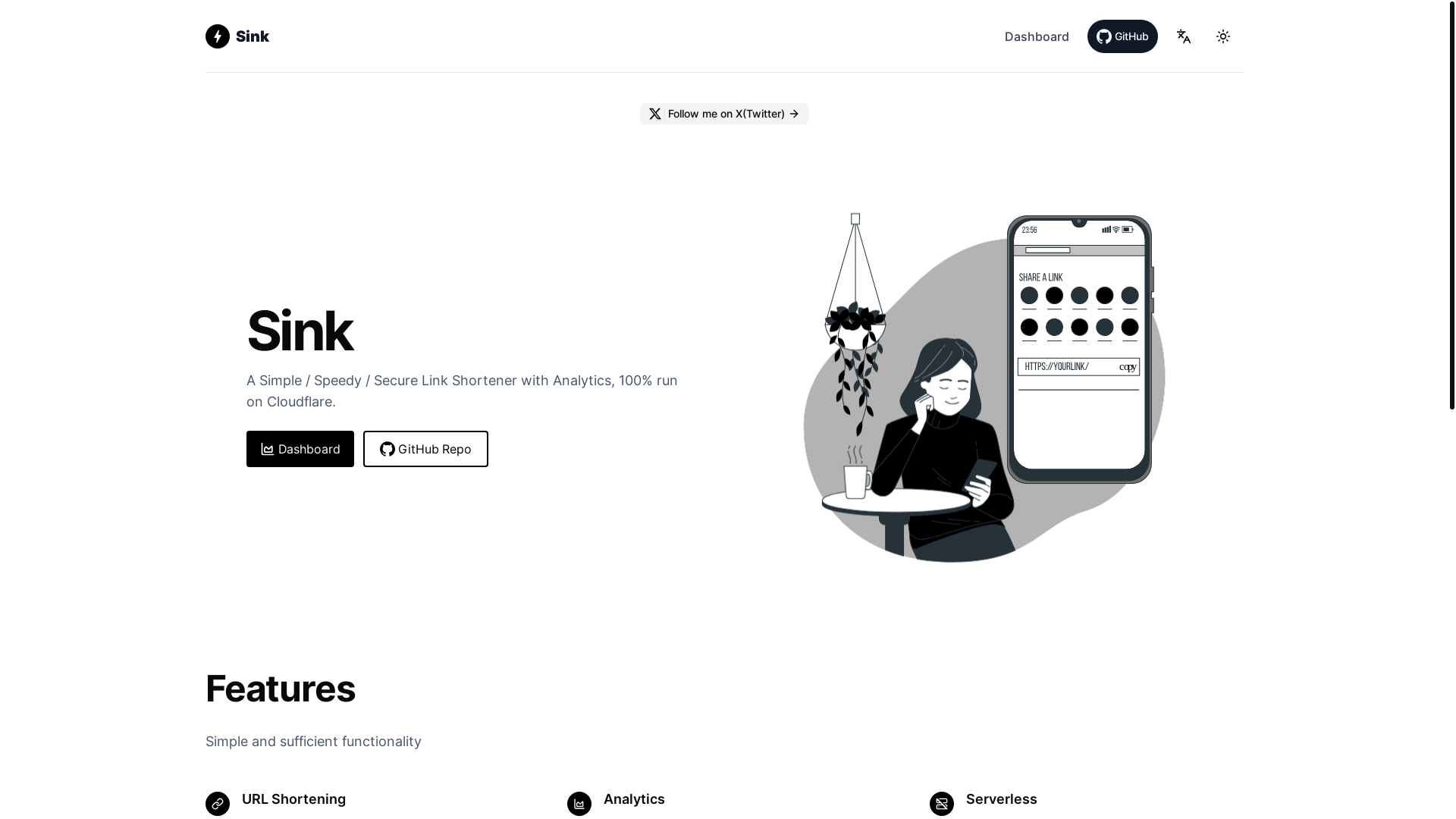 website screenshot of https://sink-2vk.pages.dev/