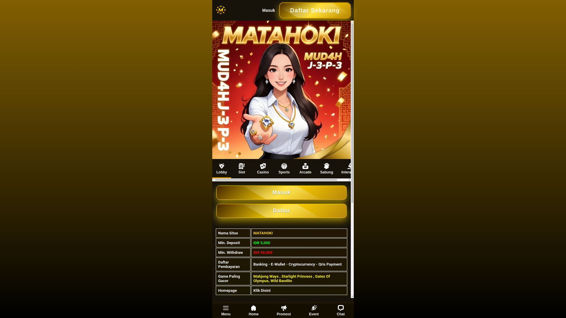 website screenshot of https://matahoki-indonesia.pages.dev/
