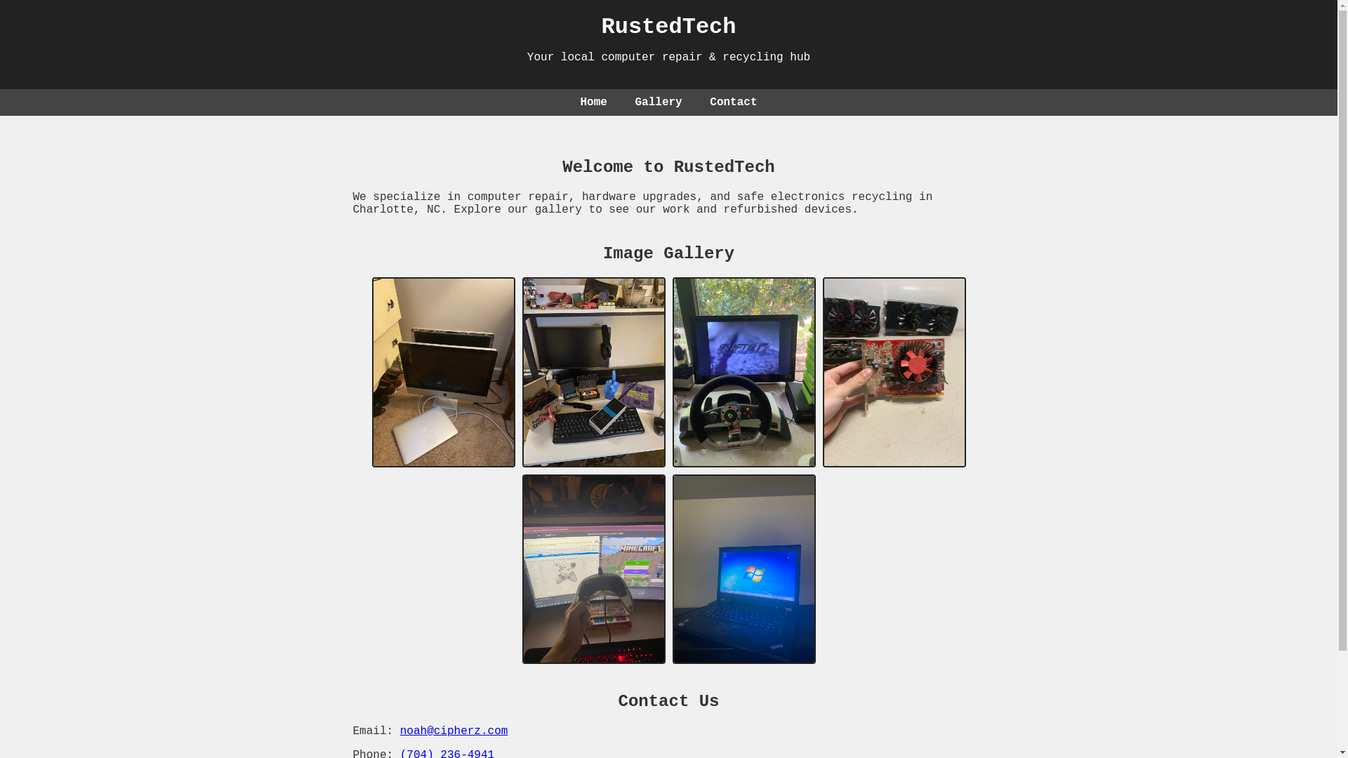 website screenshot of https://rustedtech.website/