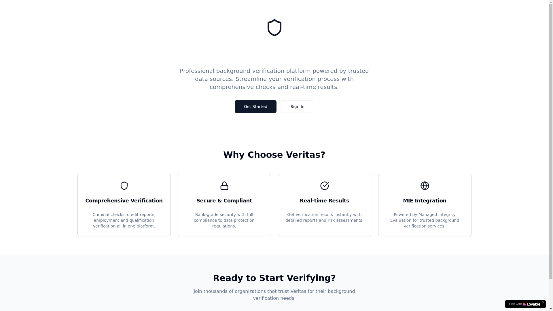 website screenshot of https://veritas-check-demo.com/