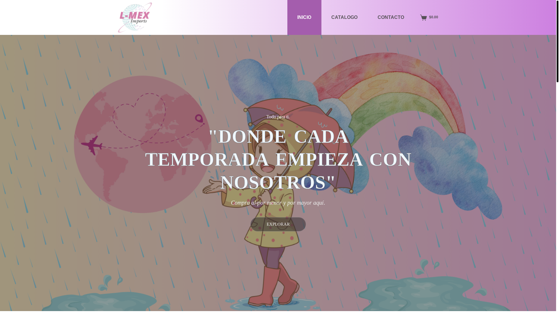 website screenshot of https://lmeximports.com.mx/