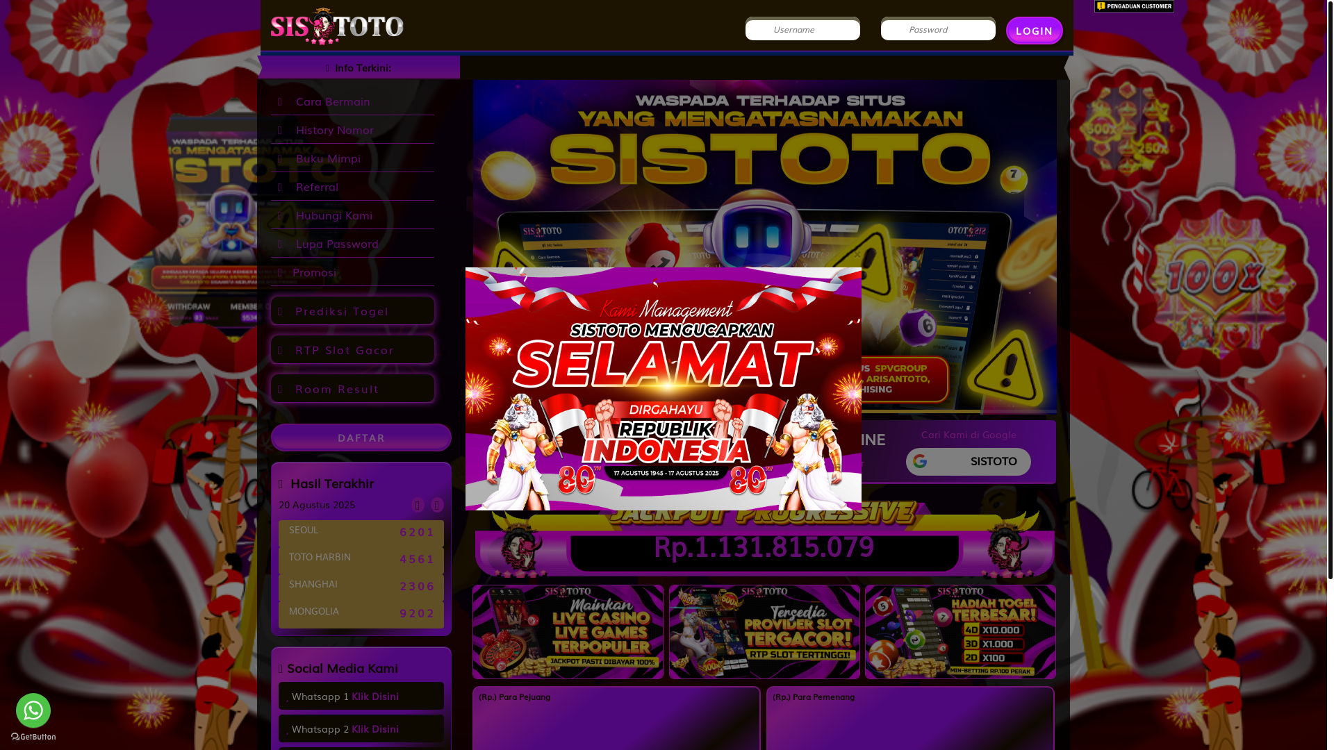 website screenshot of https://sistotoikan.com/