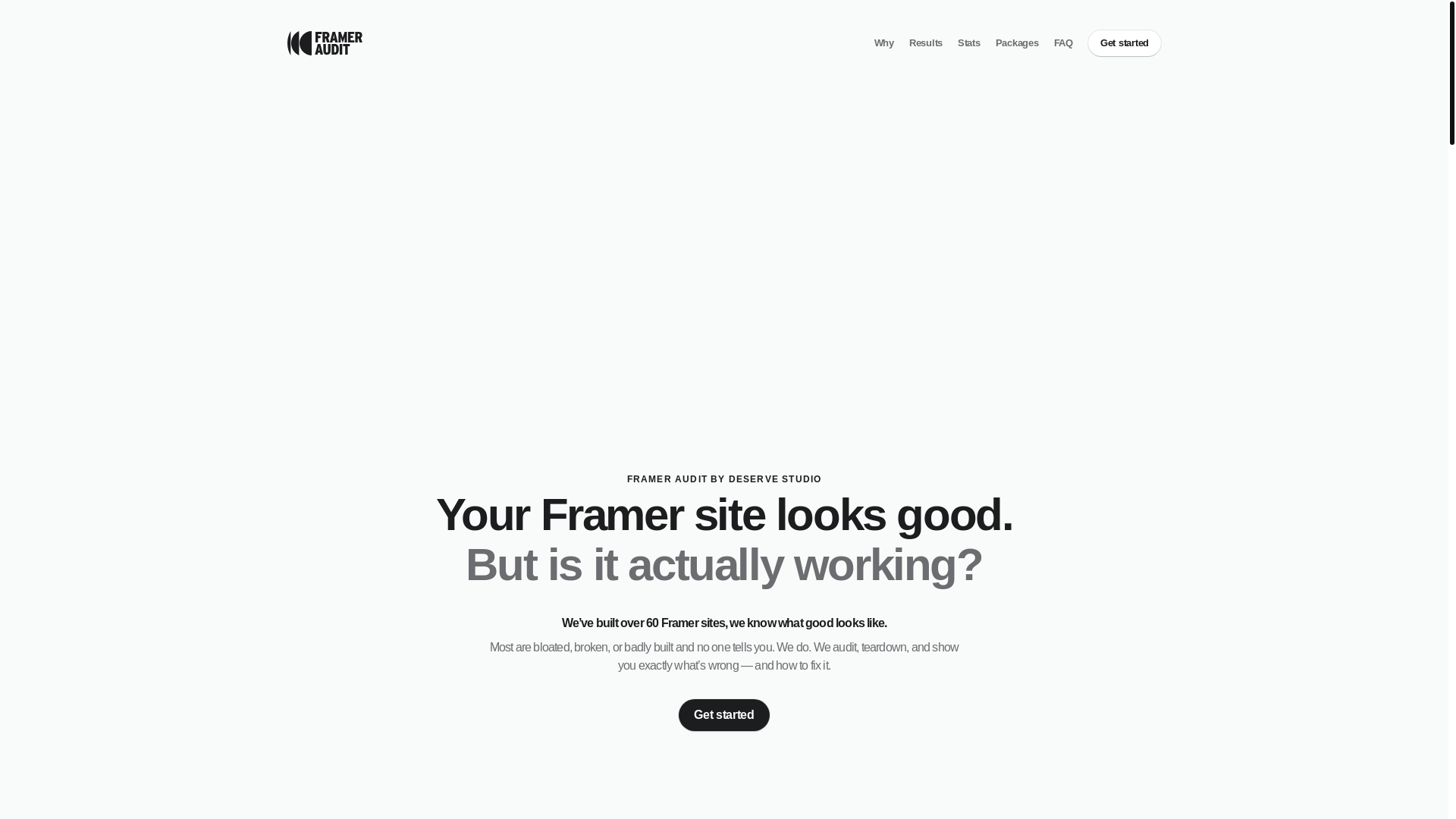 website screenshot of https://frameraudit.com/