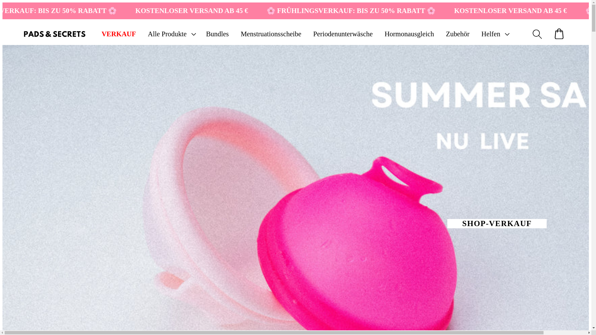 website screenshot of https://padsandsecrets.de/