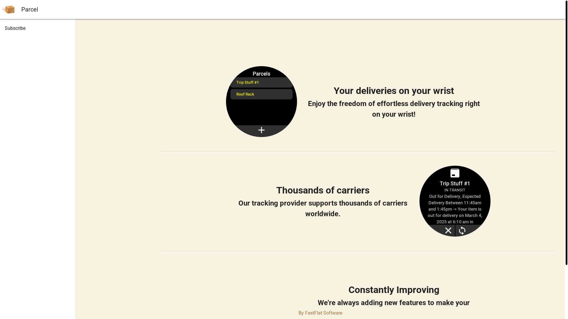 website screenshot of https://zepp-parcel.pages.dev/