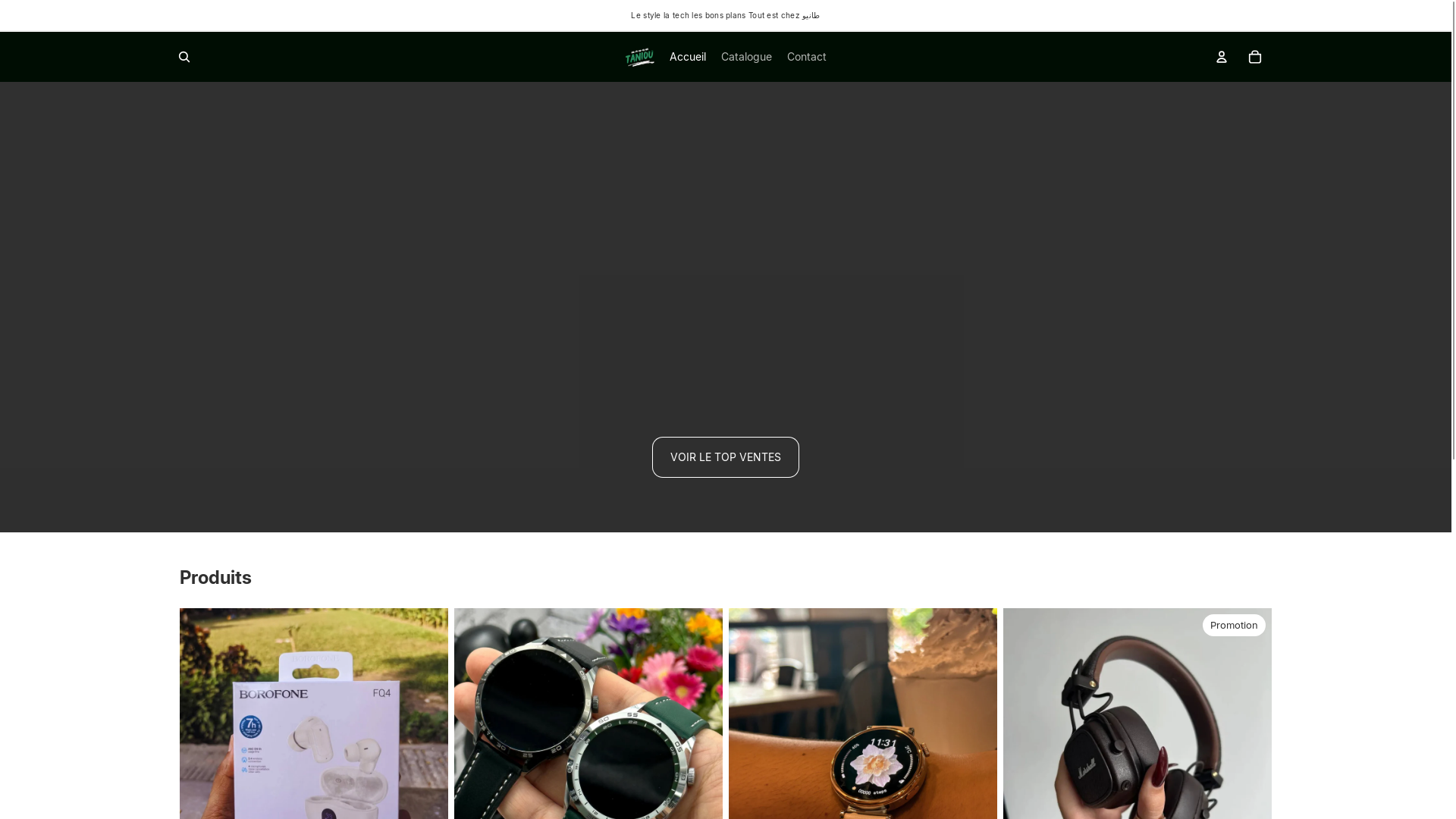 website screenshot of https://taniou.store/